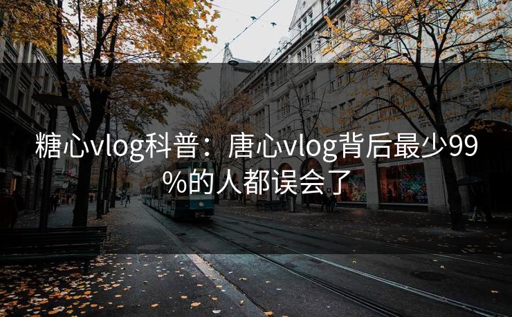 糖心vlog科普：唐心vlog背后最少99%的人都误会了