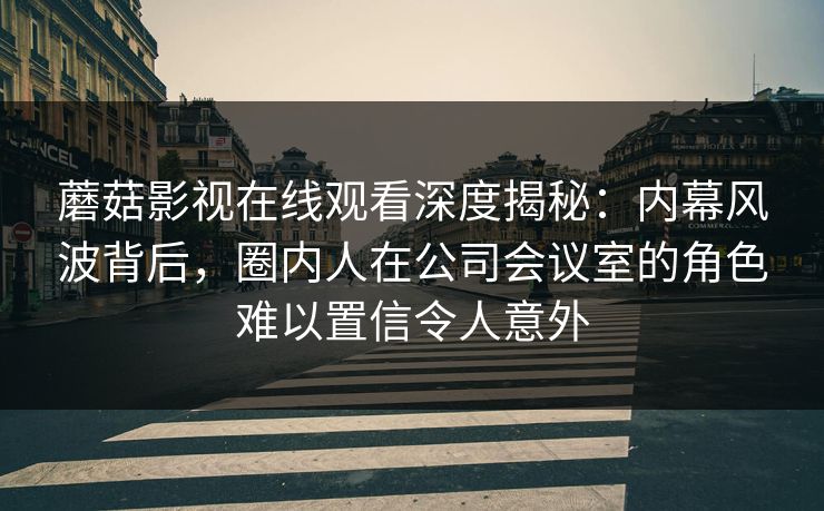 蘑菇影视在线观看深度揭秘：内幕风波背后，圈内人在公司会议室的角色难以置信令人意外