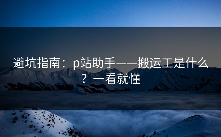 避坑指南：p站助手——搬运工是什么？一看就懂
